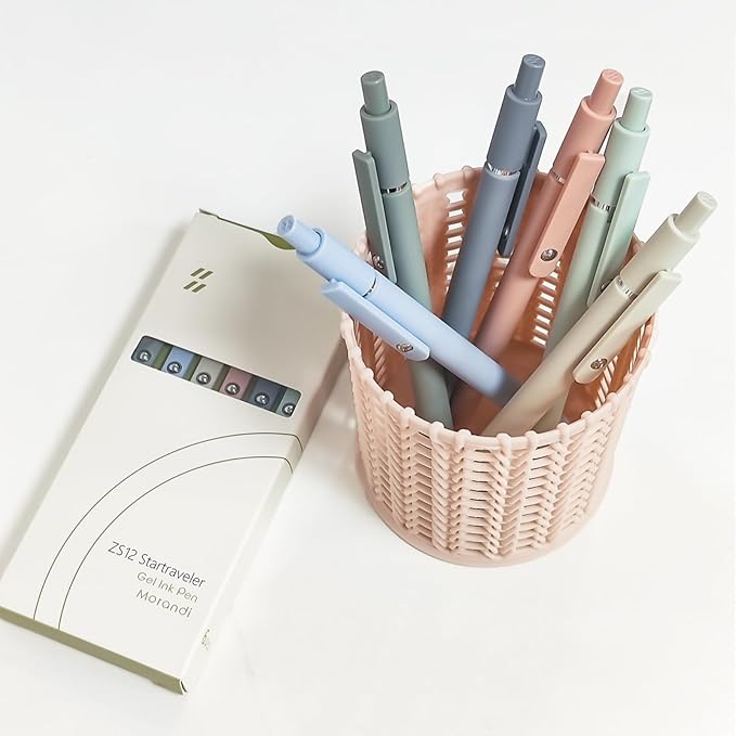 Gel Pens, 6 Pcs 0.5mm Fine Point Smooth Writing Pens Japanese Cute Pens, High-End Series Black Ink Pens for Journaling Note Taking, School Office Supplies for Women Men (6 Pcs Morandi)-DeskLoop Office