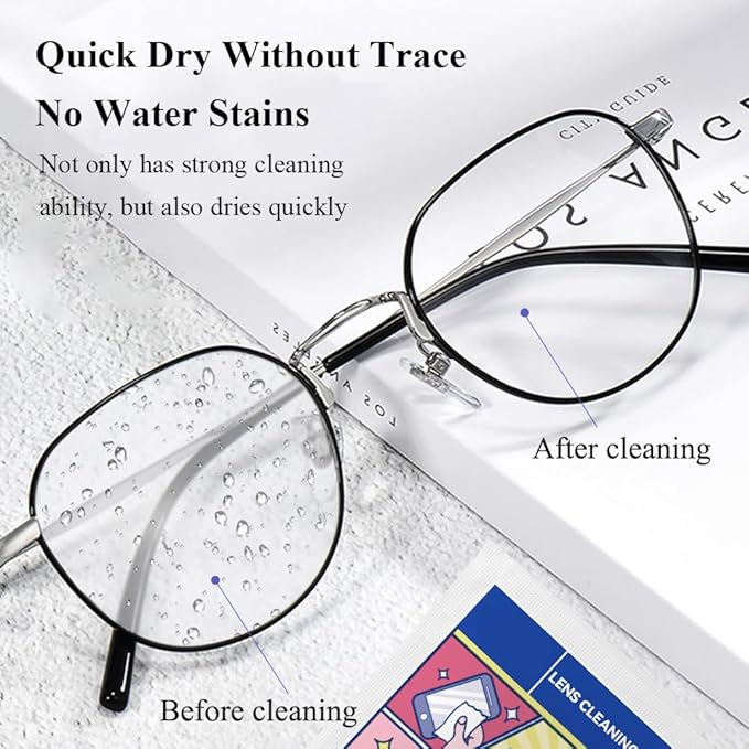 Pre-Moistened Lens Cleaning Wipes,500 Pcs Cleaning Wipes for Glasses, Computer & Laptops Screens, Smart Phones, Optical Lens, Goggles, and Watch Screen l Quick-Dry and Scratch-Free-DeskLoop Office