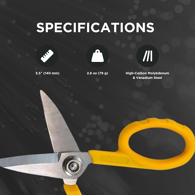Miller KS-1 Yellow Fiber Optic Kevlar Scissors, Easily Portable Utility Scissors - Image 9