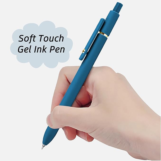 Gel Pens, 6 Pcs 0.5mm Fine Point Smooth Writing Pens Cute Pen, High-End Series Black Ink Pen for Journaling Note Taking, School Office Supplies for Women Men (6 Pcs Gold Vintage)-DeskLoop Office