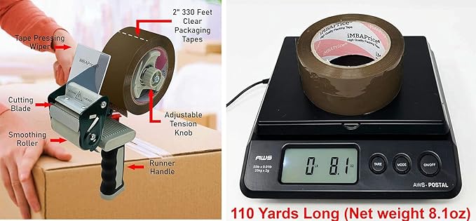 iMBAPrice - 2-inches x 110 Yards, Pack of 36 Tan/Brown Color Packing Shipping Storage Box Sealing Packaging Tape, Office & Storage-DeskLoop Office