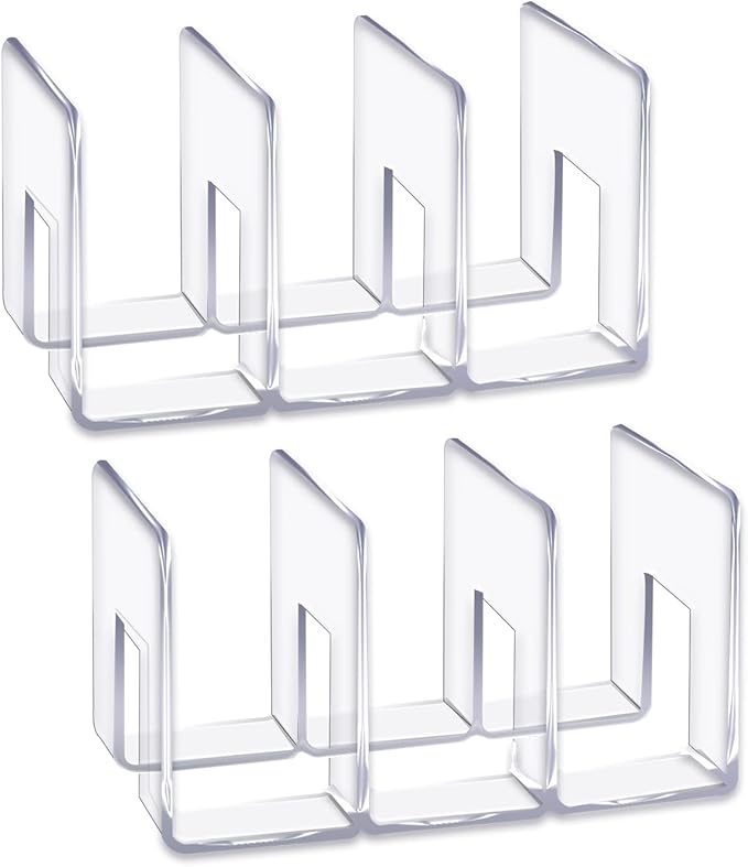 LUGUNU Acrylic Clear Purse Divider Organizer Clear Desk File Sorter Divider Mesh Folder Closet Shelf Storage Office Supplies Stand Holder Bookshelf (2 Pack of 3 Sections)-DeskLoop Office