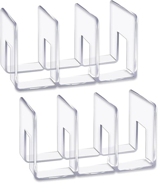 LUGUNU Acrylic Clear Purse Divider Organizer Clear Desk File Sorter Divider Mesh Folder Closet Shelf Storage Office Supplies Stand Holder Bookshelf (2 Pack of 3 Sections)-DeskLoop Office