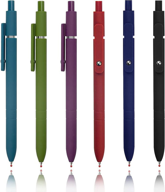 6 Pcs Colorful Gel Pens,0.5mm Fine Point for Journaling Note Taking Writing, Quick Dry Black Ink Pens for Office School Supplies Gifts for Women Teacher Students (Vintage-6pcs)-DeskLoop Office