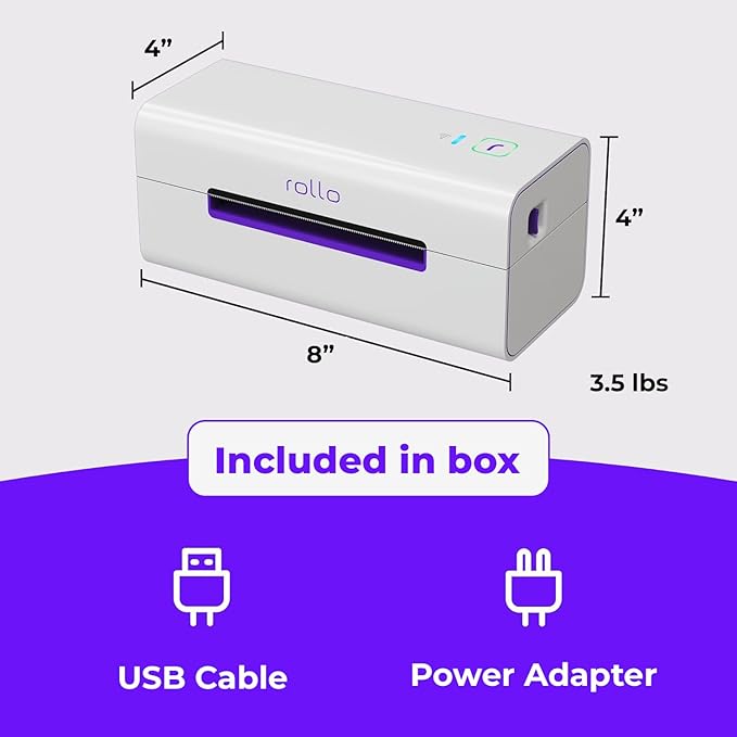Rollo Wireless Shipping Label Printer - Wi-Fi Thermal Label Printer 4x6 for Shipping Packages - AirPrint from iPhone, iPad, Mac - Supports Windows, Chromebook, Android, Linux-DeskLoop Office