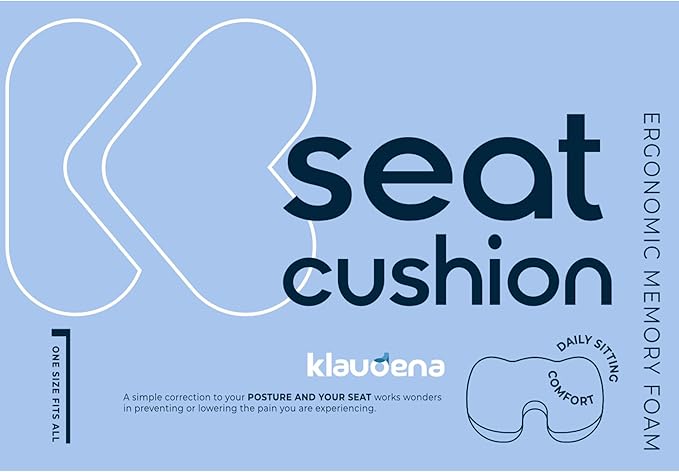 Klaudena | Office Chair Cushion for Tailbone Pain & Pressure Relief | Seat Cushion for Long Sitting Hours | Coccyx Lower Back Support | Memory Foam Cushions for Hip & Sciatica | Ergonomic Butt Pillow-DeskLoop Office