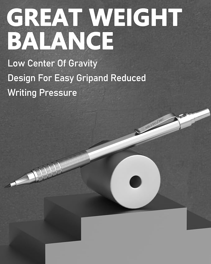 Nicpro Metal 2.0 Mechanical Pencil Set with Case, 3 PCS Drafting Lead Holder with 10 Tubes 2mm Graphite Lead Refill(HB 2H 4H 2B 4B) &Colors, Sharpeners, Erasers for Artist Writing, Drawing, Sketching-DeskLoop Office