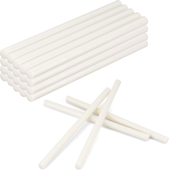 MATUFF White Hot Glue Sticks Full Size 0.43” Dia x 8” Long, 20 pcs Hot melt Adhesive Glue Sticks, All-Purpose Colored Glue Gun Sticks for DIY White Crafting Arts and Wedding Cards, Stamp Sealing-DeskLoop Office