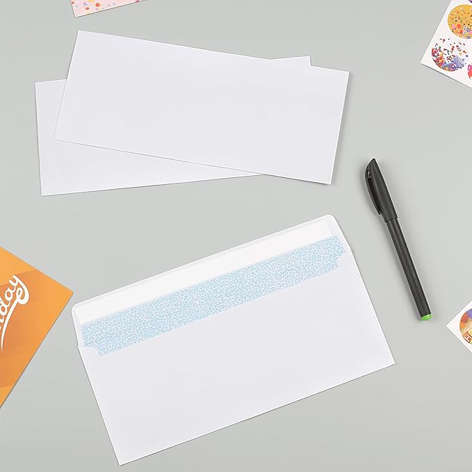 Joyberg 72 Packs #10 Envelopes, Business Envelopes, Envelopes Self Seal, Security Envelopes, Peel and Seal Closure, Size 4-1/8 X 9-1/2 Inches, White, 26LB-DeskLoop Office