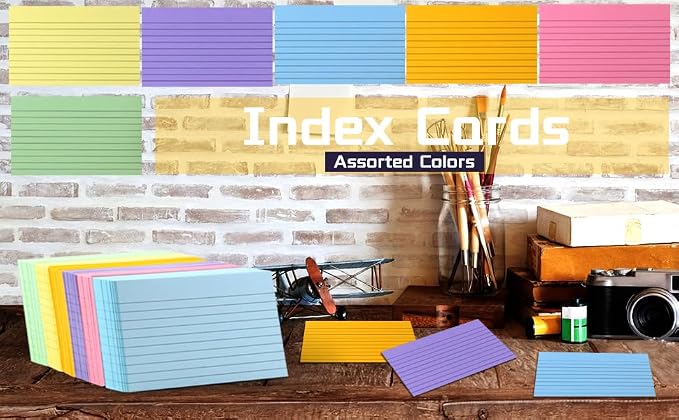 TFLFL Index Paper Cards 3x5 Inch, Thin Note Cards Paper 8 Colors Ruled Index - Image 7