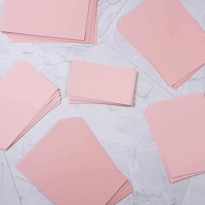 50 Sheets Blank Cardstock Paper 250 GSM Thick Heavy Cards Stock for DIY Art Projects, Card Making, Postcards, Greeting Cards, Birthday Party, Wedding Invitation (Pink, 4x6 inches)-DeskLoop Office