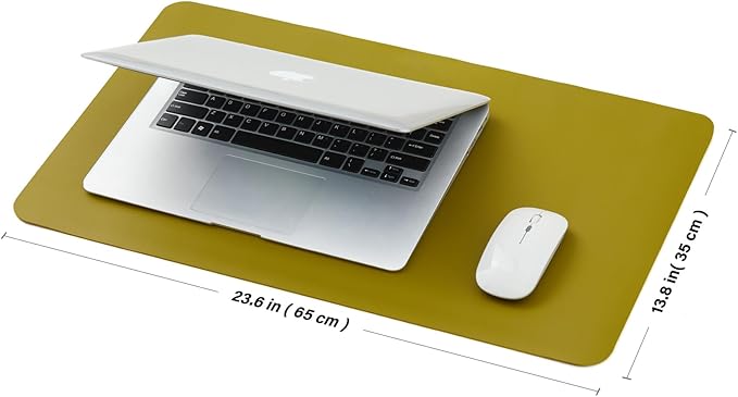 Cork Desk Mat - Small Dual-Sided Desk Pad for Office and Home - Desk Organization and Accessories - Ideal for Large Mouse Pad and Small Desk Mats on Top of Desks(Olive Green,23.6"x 13.8")-DeskLoop Office