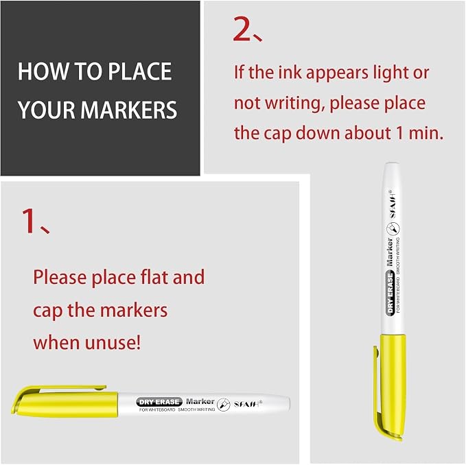 SFAIH Fine Tip Dry Erase Markers - Image 8