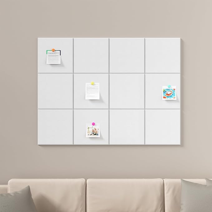 Large Cork Boards for Walls – 48 x 36 Self Adhesive Felt Wall Tiles, Ideal for Office Wall Organizing Bulletin Board, Easy to Install Cork Boards Felt Board-DeskLoop Office