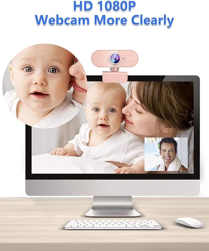 Webcam for PC&1080P HD Web Cam,Webcam with Microphone,Stand for PC/MAC/Laptop/Desktop,Wide Angle Web Cameras for YouTube,Skype,Zoom,Xbox One,Video Calling-DeskLoop Office