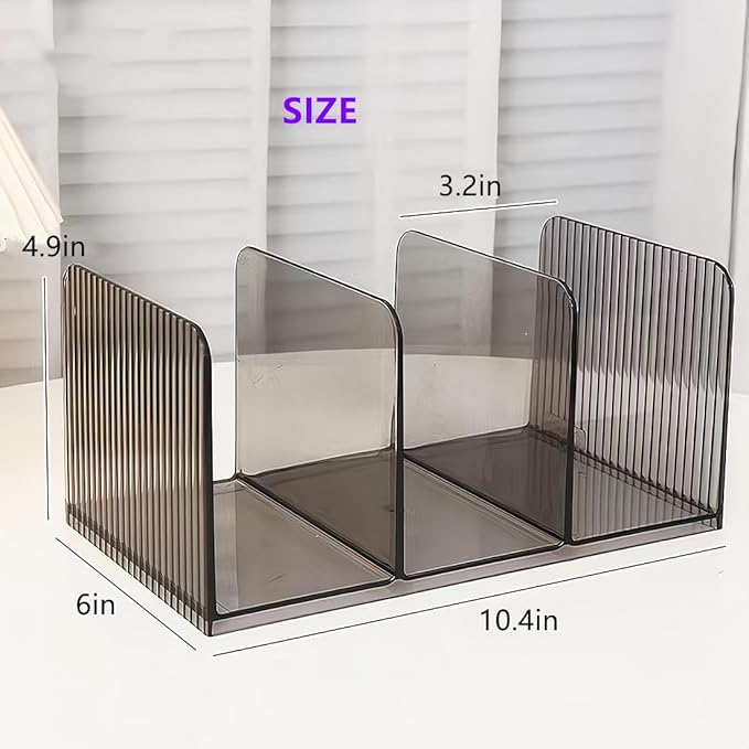 Acrylic Desk File Organizer,Office desktop Folder Mail Organizer,Letter Book record Magazine Holder (gray 2 Pack)-DeskLoop Office