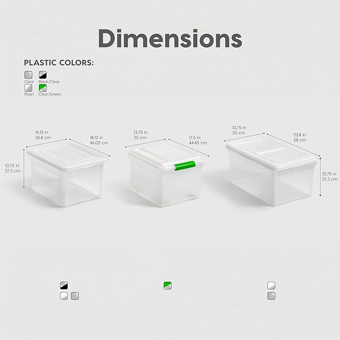 IRIS USA File Box File Organizer Plastic File Box for Letter/Legal File, BPA-Free Plastic Storage Bin Tote Organizer with Durable and Secure Latching Lid, Stackable and Nestable, Black 35 Qt. 1Pack-DeskLoop Office