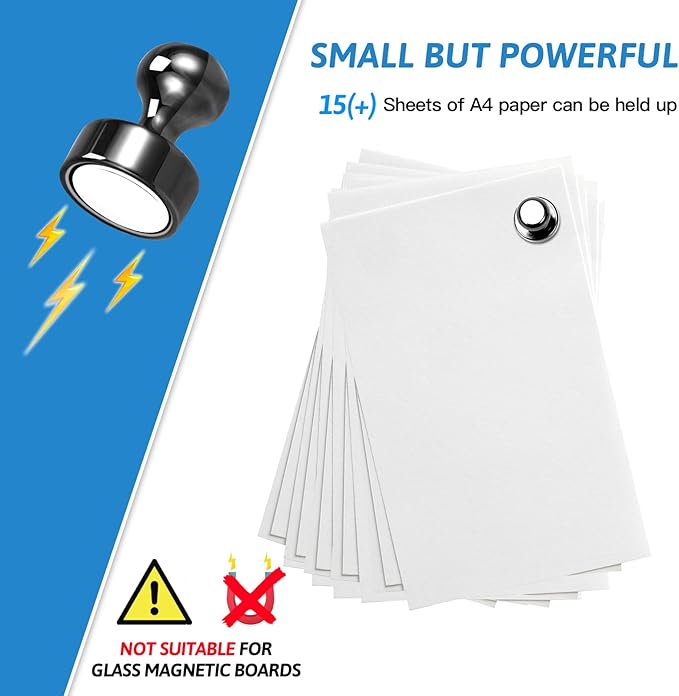 50Pack Fridge Magnets,Black Refrigerator Magnets,Small Magnets for Whiteboard,Strong Fridge Magnet Adults,Push Pin Magnet for Kitchen, Office, Classroom, Locker-DeskLoop Office