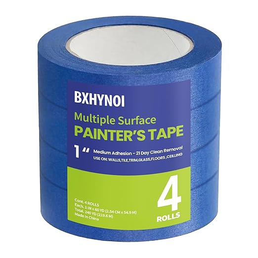 Painters Tape,1 in.W X 60 yd,4 Rolls (240yds),Blue Masking Tape for Walls,Paint-DeskLoop Office