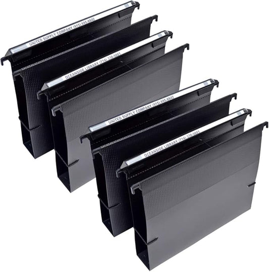 Ultimate Office MagniFile Extra-Capacity Hanging File Folders, 2" Box-Bottom, Letter Size, Feature Wrap-Around Bungee Security Cord (Set of 4)-DeskLoop Office