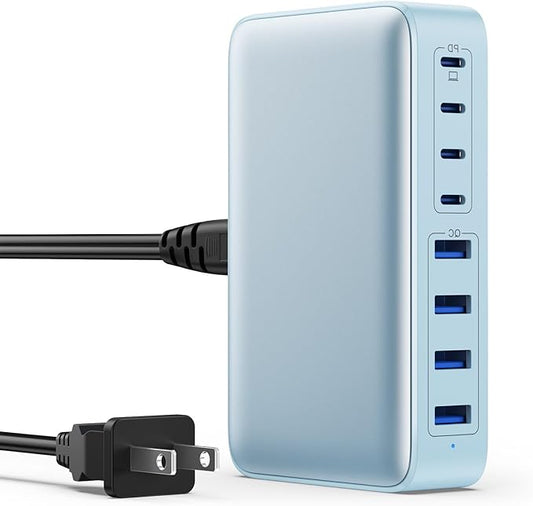 USB C Charger 200W USB C Charger Block,Upgraded GaN III 8-Port Fast Charging Station Hub,PD 65W Laptop Charging Adapter Compatible with MacBook Pro/Air,DELL,Steam Deck,iPhone 16/15/14,Galaxy S23/22-DeskLoop Office