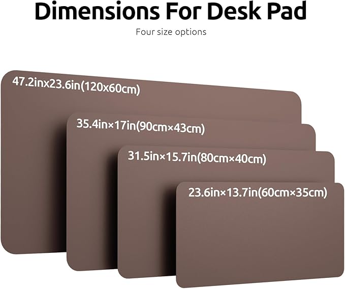 YSAGi Leather Desk Protector, Office Mat, Large Mouse Mat, Non-Slip PU Leather Blotter, Laptop Desk, Waterproof Writing Pad for Office and Home (Chocolate, 47.2" x 23.6")-DeskLoop Office