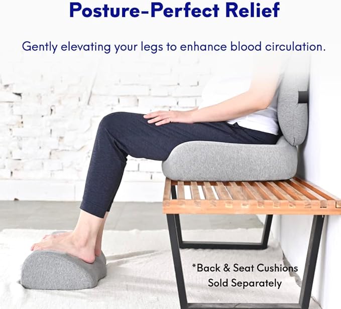 C CUSHION LAB Ergonomic Foot Rest for Under Desk - Patented Massage Ridge Design Memory Foam Foot Stool Pillow for Work, Home, Gaming, Computer, Office Chair - Footrest for Back & Hip Pain Relief-DeskLoop Office