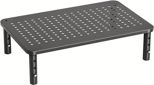 HUANUO Monitor Stand, Monitor Stand Riser 3 Height Adjustable, Monitor Riser with Airflow Vents, Laptop Stand for Desk, Laptop Riser, Desk Organizer for Monitor, 15.6" Laptop, PC, Printer-DeskLoop Office