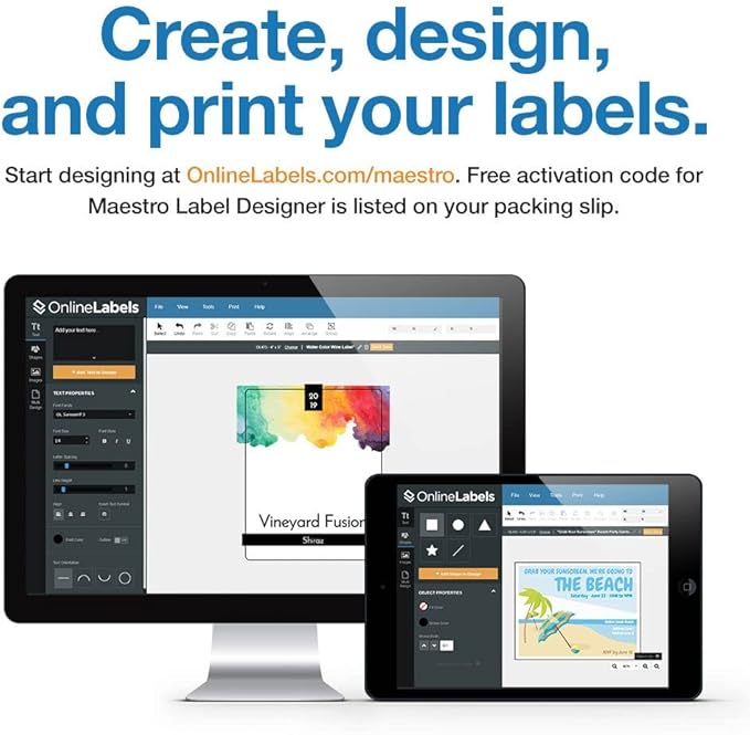 4 x 4 Square Label - Pack of 1,000 Labels, 250 Sheets - Inkjet/Laser Printer - Online Labels-DeskLoop Office