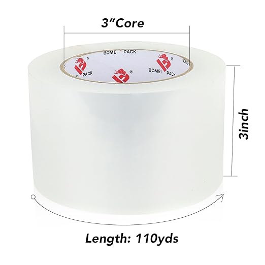 BOMEI PACK 3 inch Wide Clear Packing Tape, 3 inch x 110 Yards (330ft), Industrial Grade 3'' Heavy Duty Shipping Tape Refills for Box Office Moving, Packaging and Mailing-DeskLoop Office