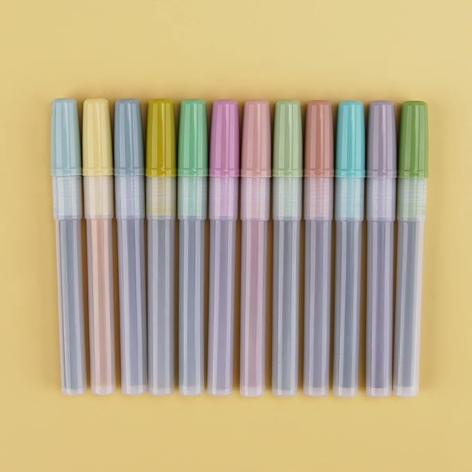 WRITECH Highlighter Refills, Assorted Colors Chisel Tip No Smear (12ct Neutral)-DeskLoop Office