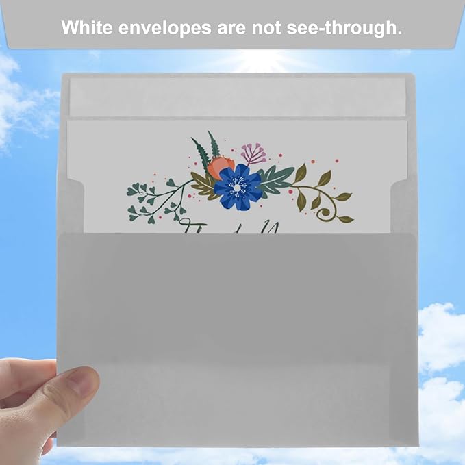 50 Packs 5x7 Dark Gray Envelope, Gray Envelopes 5x7, Dark Gray Invitation Envelope, Envelopes Self Seal for Weddings, Invitations, Photos, Greeting Cards, Mailing (Light grey)-DeskLoop Office