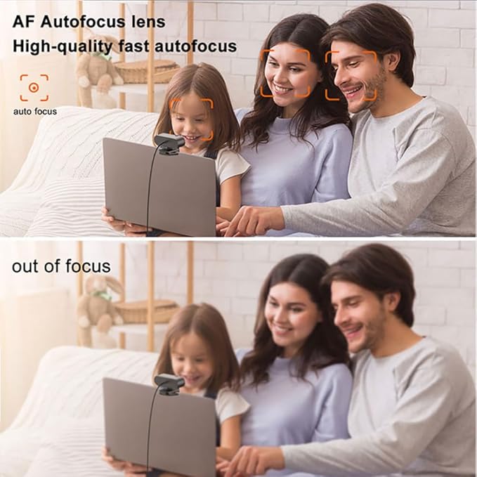 1080P Webcam, Compatible with PC/Laptop/Mac, Computer Camera with Low-Light Correction, AI Noise-Canceling Microphone, Adjustable Field of View, Built-in Privacy Shutter, Ideal for Meetings (W10)-DeskLoop Office