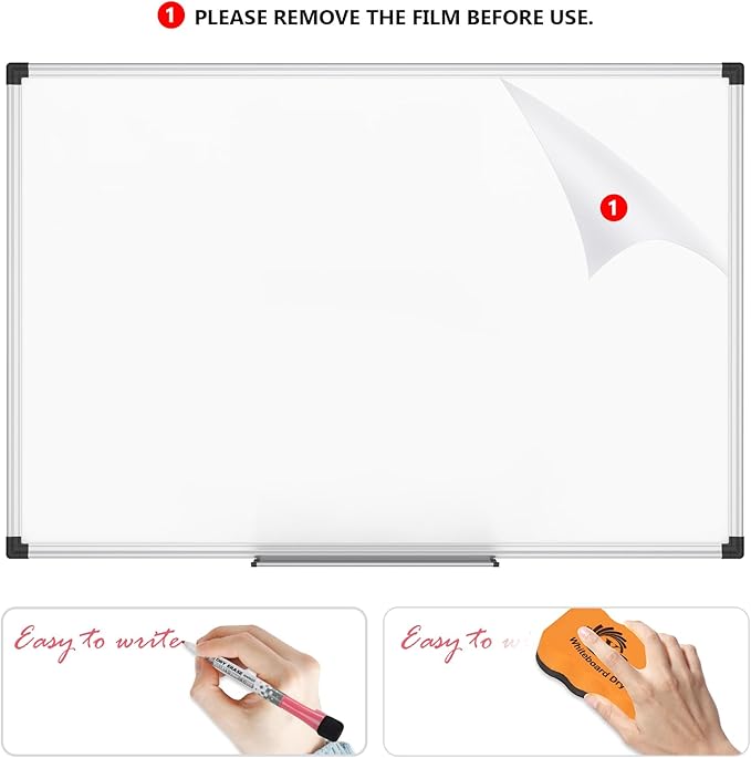 XBoard Magnetic Dry Erase Board/Whiteboard, 36 X 24 Inches, Double Sided White Board,1 Dry Eraser & 3 Dry Erase Markers & 4 Push Pin Magnets-DeskLoop Office