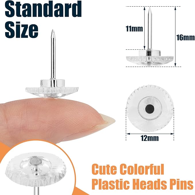 150PCS Clear Thumb Tacks - Standard Push Pins With Steel Points and Transparent Plastic Heads for Bulletin Boards, Crafts, and Office Organization-DeskLoop Office
