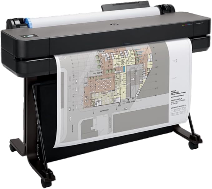 HP DesignJet T630 Large Format 24-inch Plotter Printer, with Auto Sheet Feeder, Media Bin & Stand (5HB09D) - New Model-DeskLoop Office