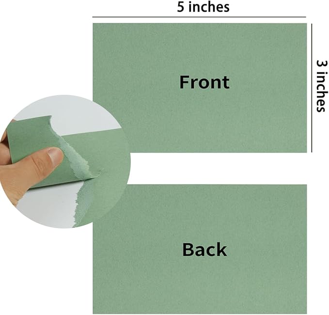 50 Sheets Blank Cardstock Paper 250 GSM Thick Heavy Cards Stock for DIY Art Projects, Card Making, Postcards, Greeting Cards, Birthday Party, Wedding Invitation (Sage-Green, 3x5 inches)-DeskLoop Office