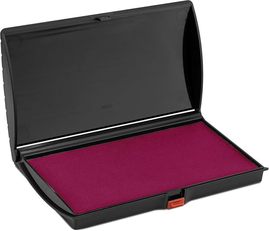 Large Premium Magenta Purple Ink Stamp Pad - 3" by 6" - Quality Felt Pad - Case with Closing snap-DeskLoop Office
