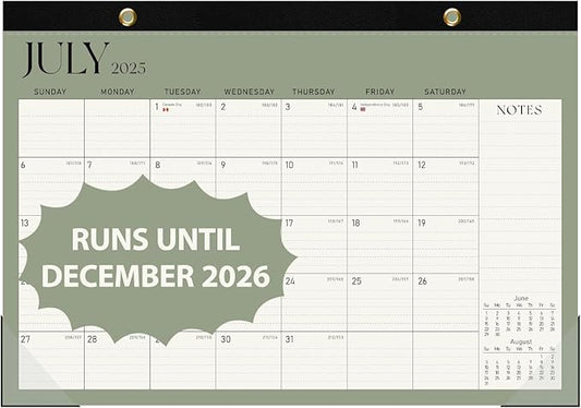 Desk Calendar 2025-2026, Runs Until December 2026 - Large Size 17" x 12" Desktop/Wall Monthly Calendar with To Do List, Personal Desk Calendar Planner for Home, School, Office-DeskLoop Office