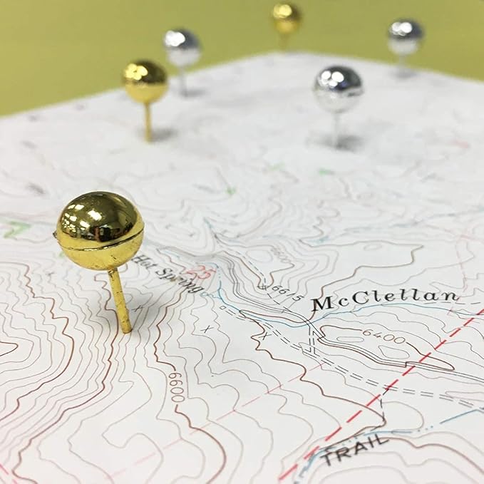 JAM PAPER Colorful Push Pins - Round Head Map Thumb Tacks - Silver PushPins - 100/Pack-DeskLoop Office