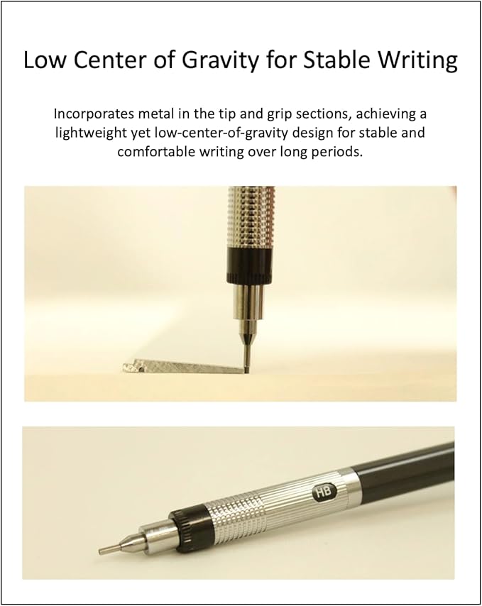 Graphlet Mechanical Drafting Pencil + Ain HB/B/2B leads, original Black slim pen case (5 sizes)-DeskLoop Office