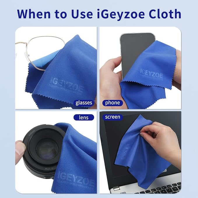 20 Pack Microfiber Glasses Cleaning Cloths - Glasses Wipes Ultra Soft & Reusable Eyeglass Lens Cleaner for Eyeglasses, Cameras, Phones-DeskLoop Office