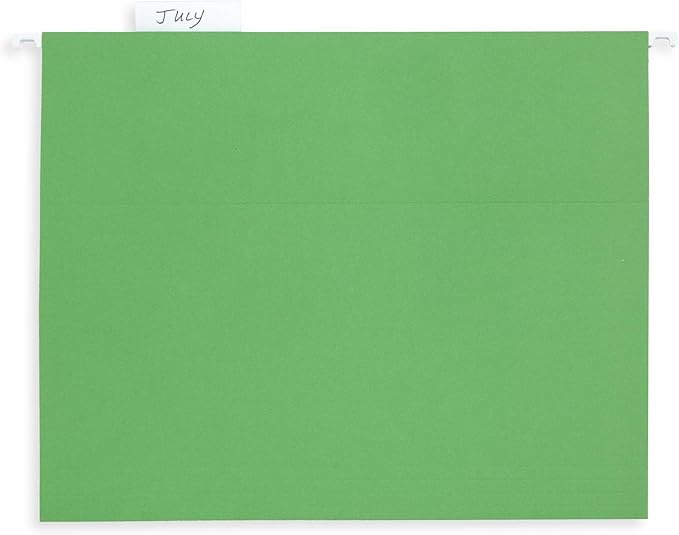 Blue Summit Supplies Hanging File Folders, 25 Reinforced Hang Folders, Designed for Home and Office Color Coded File Organization, Letter Size, Green, 25 Pack-DeskLoop Office