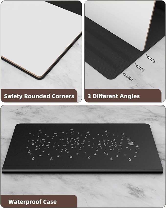 Small Dry Erase Board with Stand for Desk, Portable Reusable Desktop Notepad, 9.5* 5.9in Memo White Board,Office Home Supplies Desk Accessories MH770 (Blue)