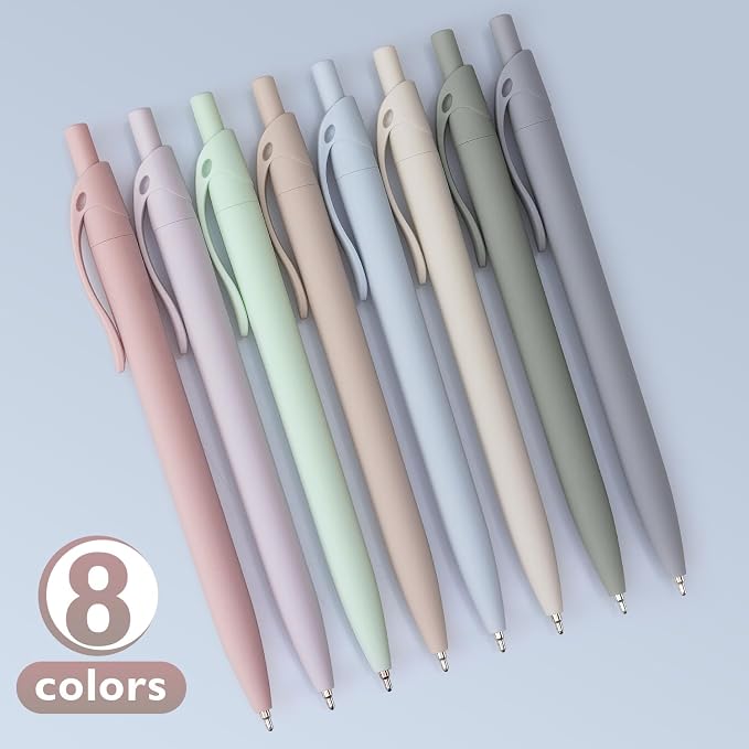 Bribobo 8-Pack Retractable Ballpoint Pens, Smooth Writing, Comfortable Grip - Image 8
