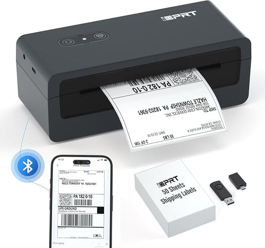 iDPRT Shipping Label Printer 4x6 Bluetooth Thermal Label Printer for Small Business and Shipping Package, Support Android, iPhone, Windows, macOS, Widely Used for Amazon, Shopify, Ebay-DeskLoop Office