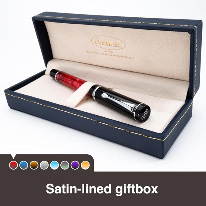 Conklin Duragraph Fountain Pen Red Nights - Fine Nib, Luxury Writing Instrument with Bold Red Finish-DeskLoop Office