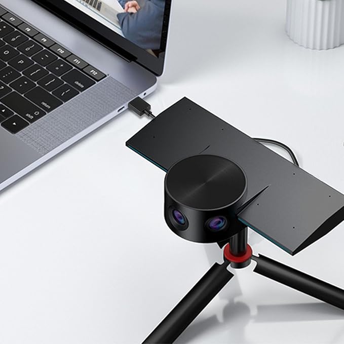Panoramic 180° Video Camera, Immersive Video Conference Experience, both Overall and Speakers’ Close-up view, 1080P Webcam for Huddle Room and Homebased Office, Plug and Play with Micro SD Card Slot-DeskLoop Office