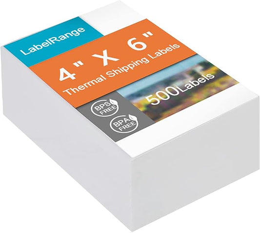 4x6 Thermal Labels, Commercial Grade Direct Thermal 4x6 Shipping Labels, 500 Sheets per Stack,1 Stack-DeskLoop Office
