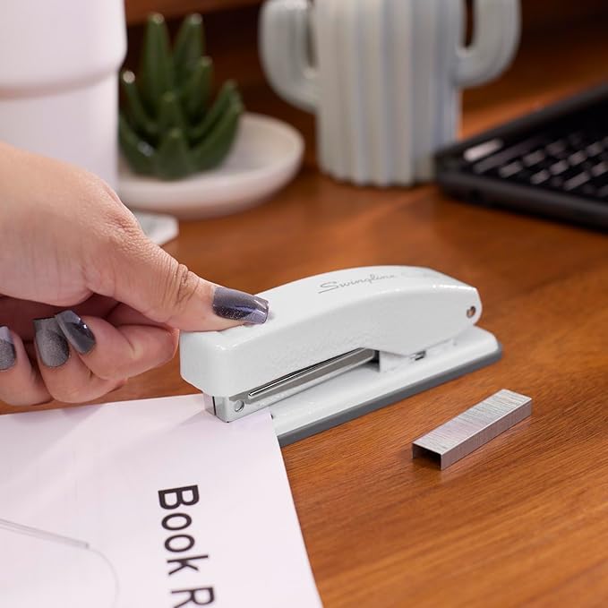 Swingline Stapler, Cub Compact Desktop Stapler, 20 Sheet Capacity, Metal, Arctic White (S701067)-DeskLoop Office